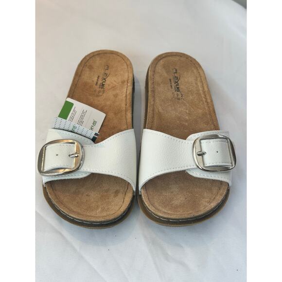 FLEXUS BARONCA SLIDE SANDAL SIZE US 9 / EU 40 WHITE NWT - Picture 3 of 4
